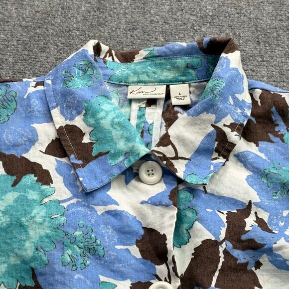 Kim Rogers Jacket Womens Large‎ Floral Linen Blazer Multicolor Cottagecore - Picture 7 of 13